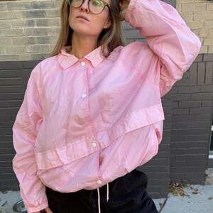 Y2k pink oversized windbreaker jacket